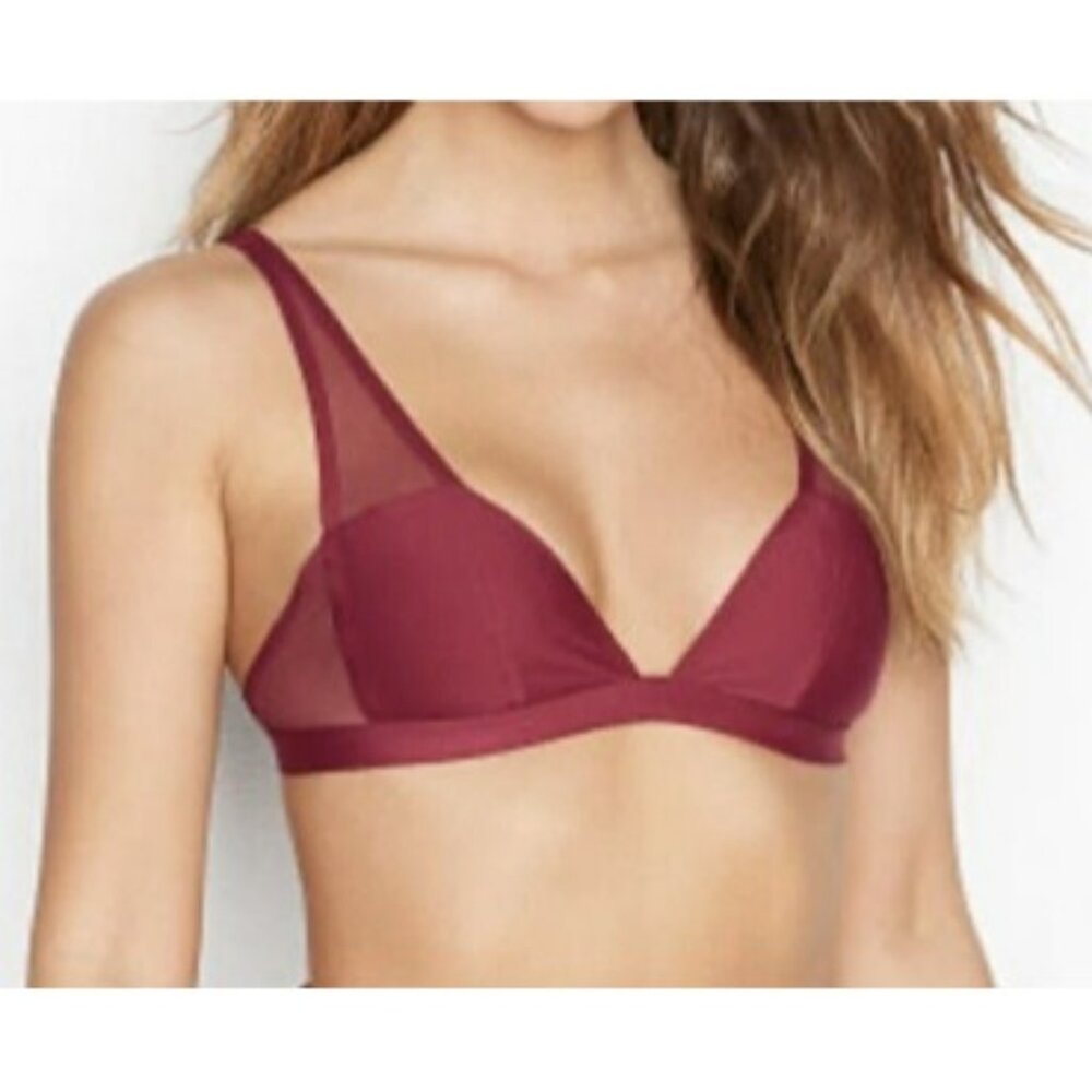 NWT Victoria's Secret Fuchsia XL Lightly Lined Bra Mesh Sides Adjustable Straps